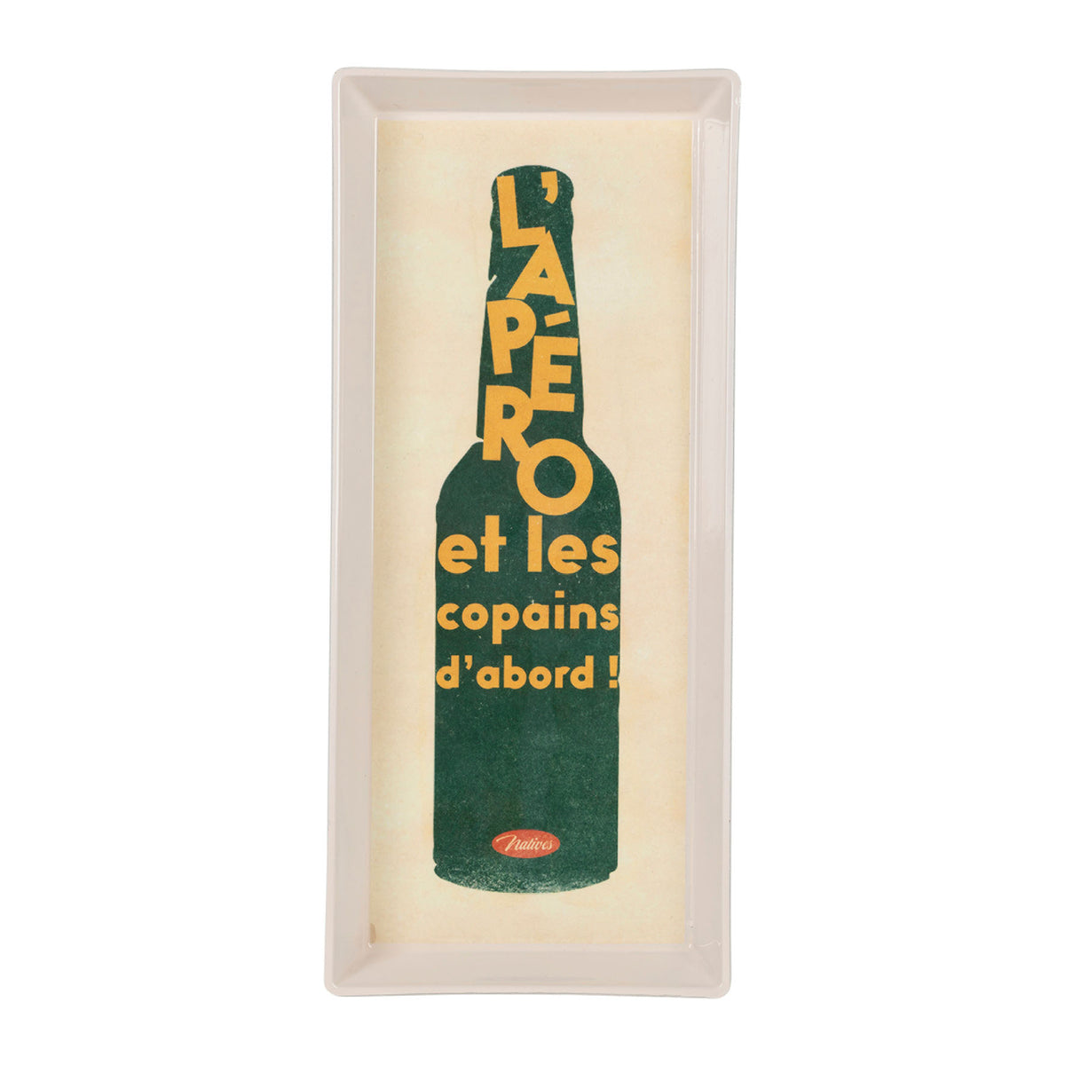 Rectangular Tray Copain-Abord Beige+Green 26X11 Pp — The Hampton Home Shop