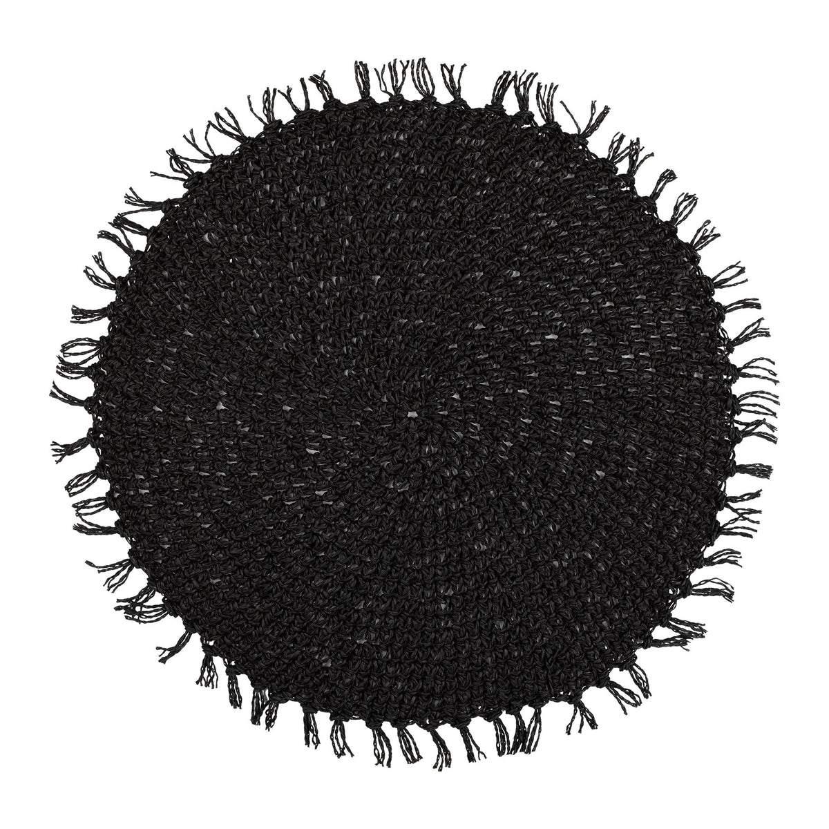Round Placemat Tressine Black D44Cm Paper — The Hampton Home Shop