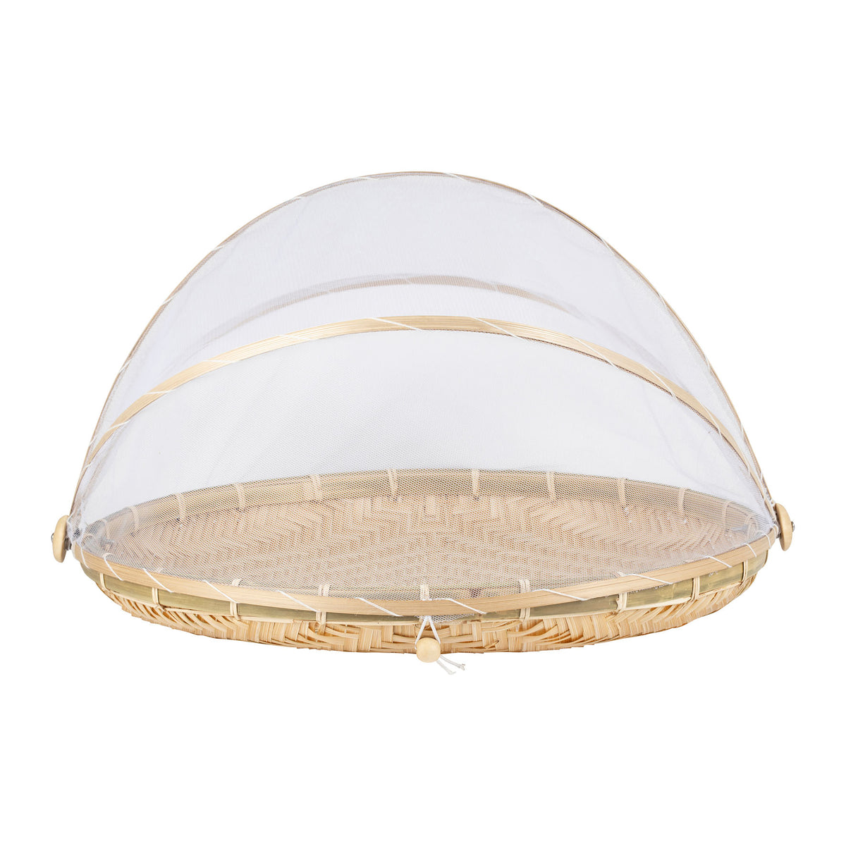 Tray W/Bell Cover Ancile Natural D45Xh28Cm Bamboo — The Hampton Home Shop