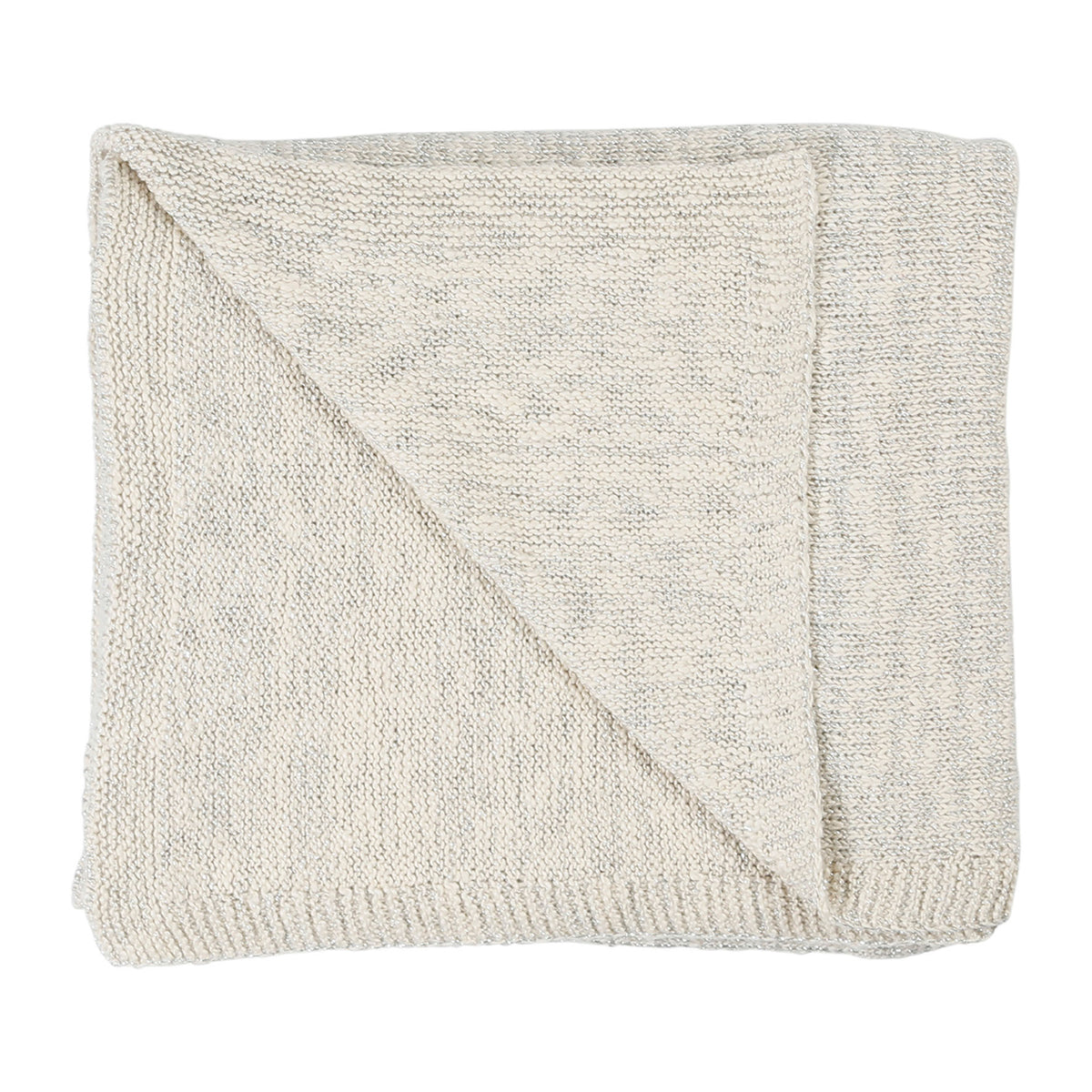 Plaid Ombelio Natural+Silver 150X125 Cotton+Lurex — The Hampton Home Shop