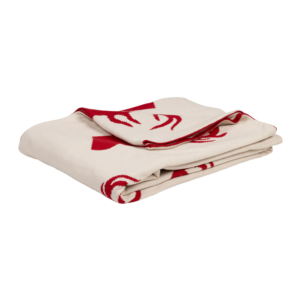 Plaid Deer Noel Red 150X125Cm Cotton — The Hampton Home Shop