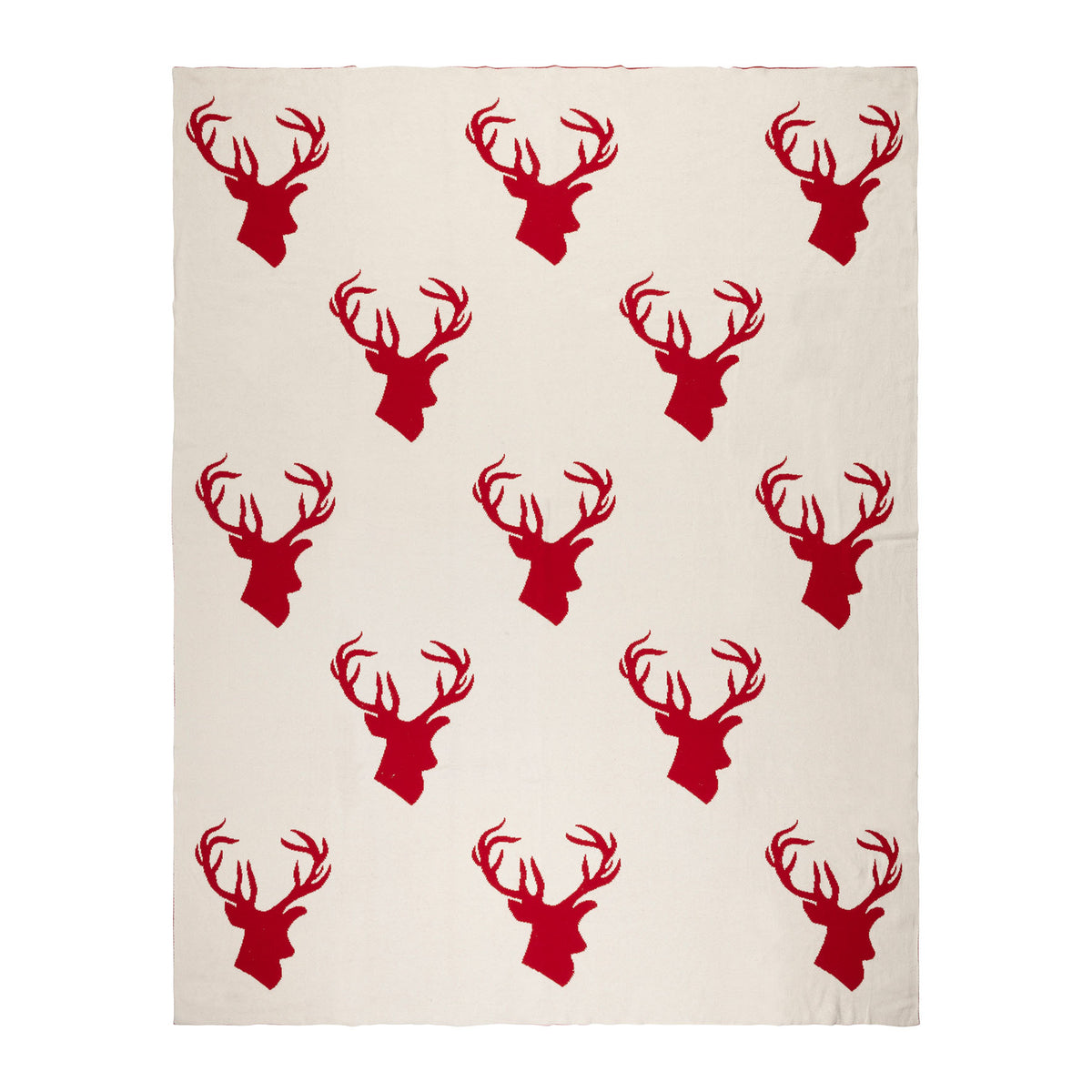 Plaid Deer Noel Red 150X125Cm Cotton — The Hampton Home Shop