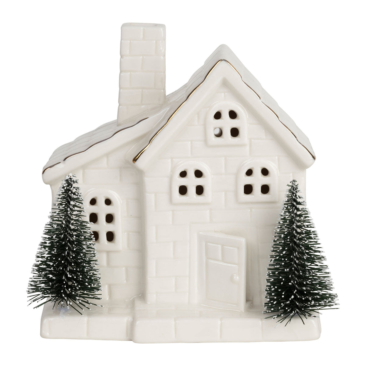 Led Light Deco House Frize White+Green+Gold 11Xh13 — The Hampton Home Shop