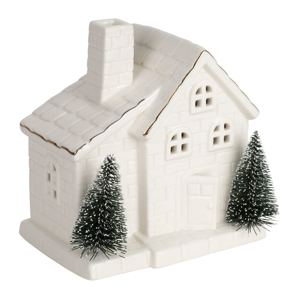Led Light Deco House Frize White+Green+Gold 11Xh13 — The Hampton Home Shop
