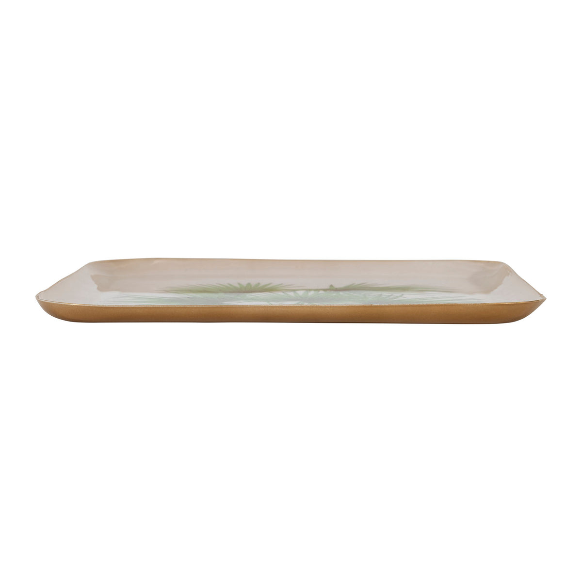 Square Tray Palmier Green 27X27Cm Iron — The Hampton Home Shop