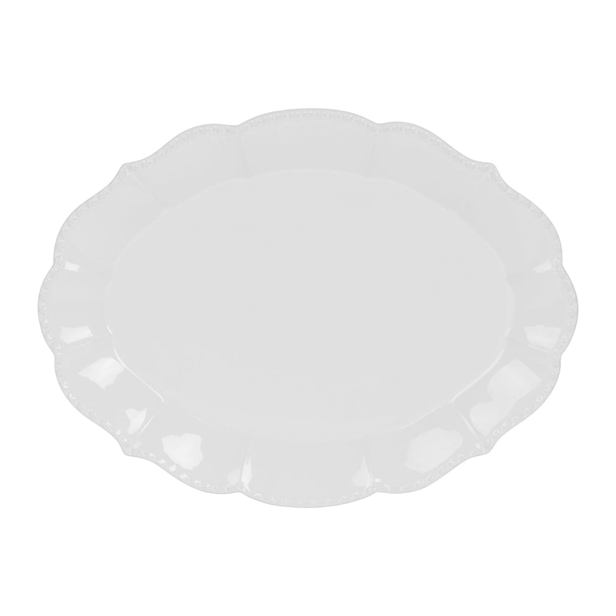 Oval Dish Eleonore White 47X35Cm Earthenware — The Hampton Home Shop
