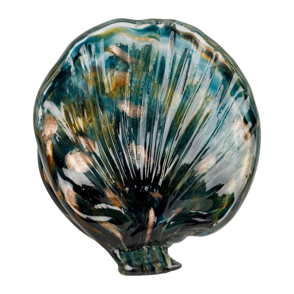 Deco Shell Amarres Turquoise+Beige 11.5X9.5Xh8.5Cm — The Hampton Home Shop