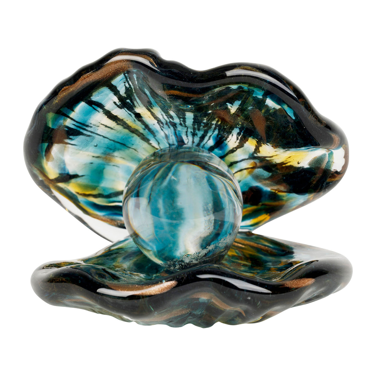 Deco Shell Amarres Turquoise+Beige 11.5X9.5Xh8.5Cm — The Hampton Home Shop