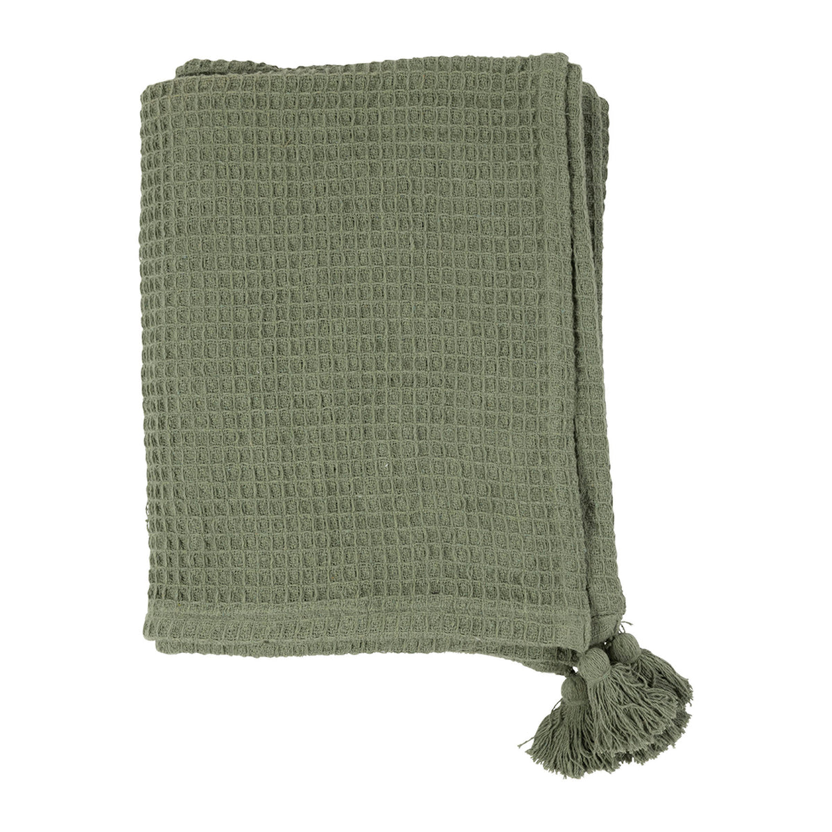 Plaid Beezz Green 170X130Cm Cotton — The Hampton Home Shop
