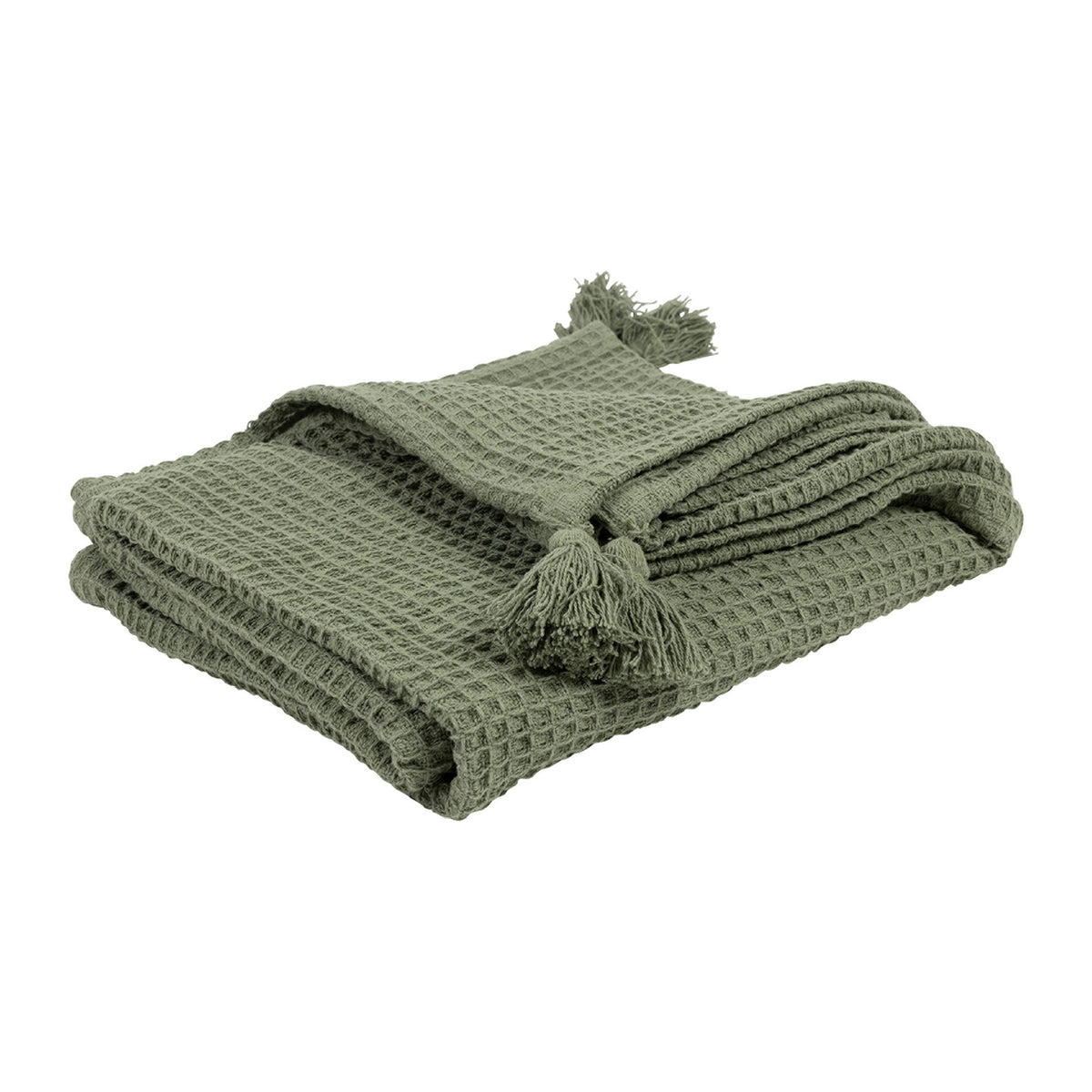 Plaid Beezz Green 170X130Cm Cotton — The Hampton Home Shop