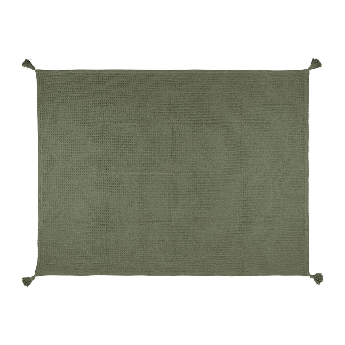 Plaid Beezz Green 170X130Cm Cotton — The Hampton Home Shop