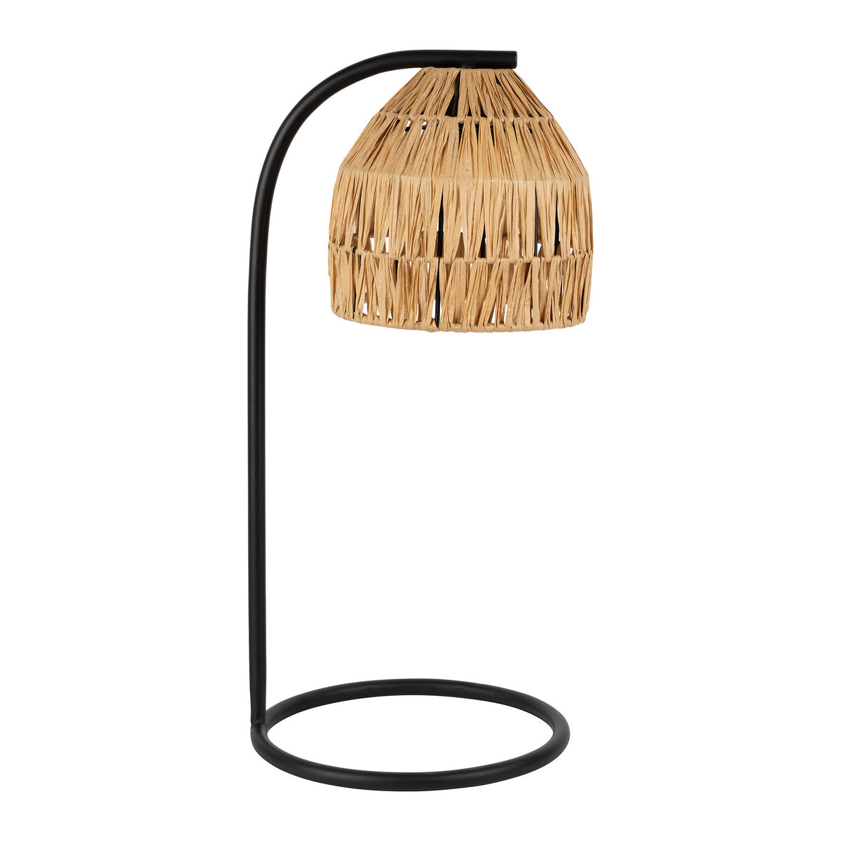 Lamp Tulum Natural+Black D23.5Xh50Cm Iron+Raffia — The Hampton Home Shop
