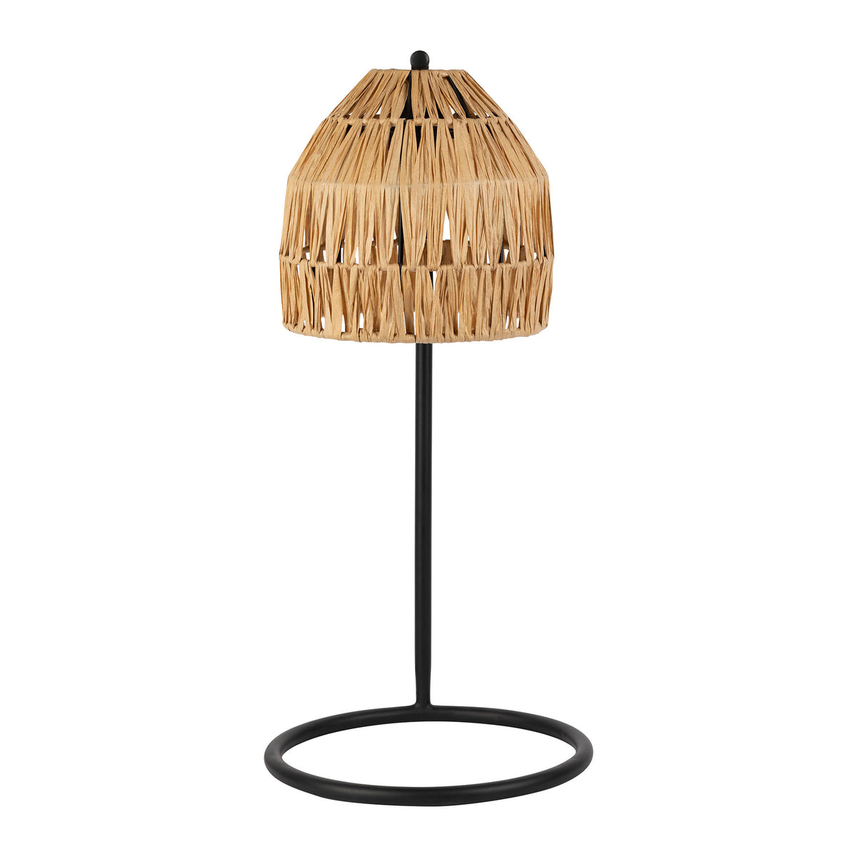 Lamp Tulum Natural+Black D23.5Xh50Cm Iron+Raffia — The Hampton Home Shop