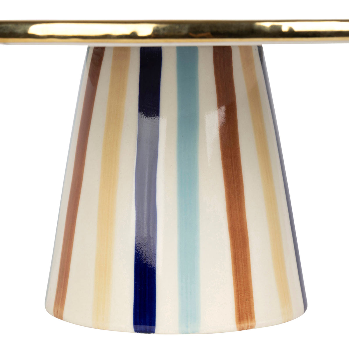Stemmed Cake Dish Blue Sand Blue+Gold D27 Stonewar — The Hampton Home Shop