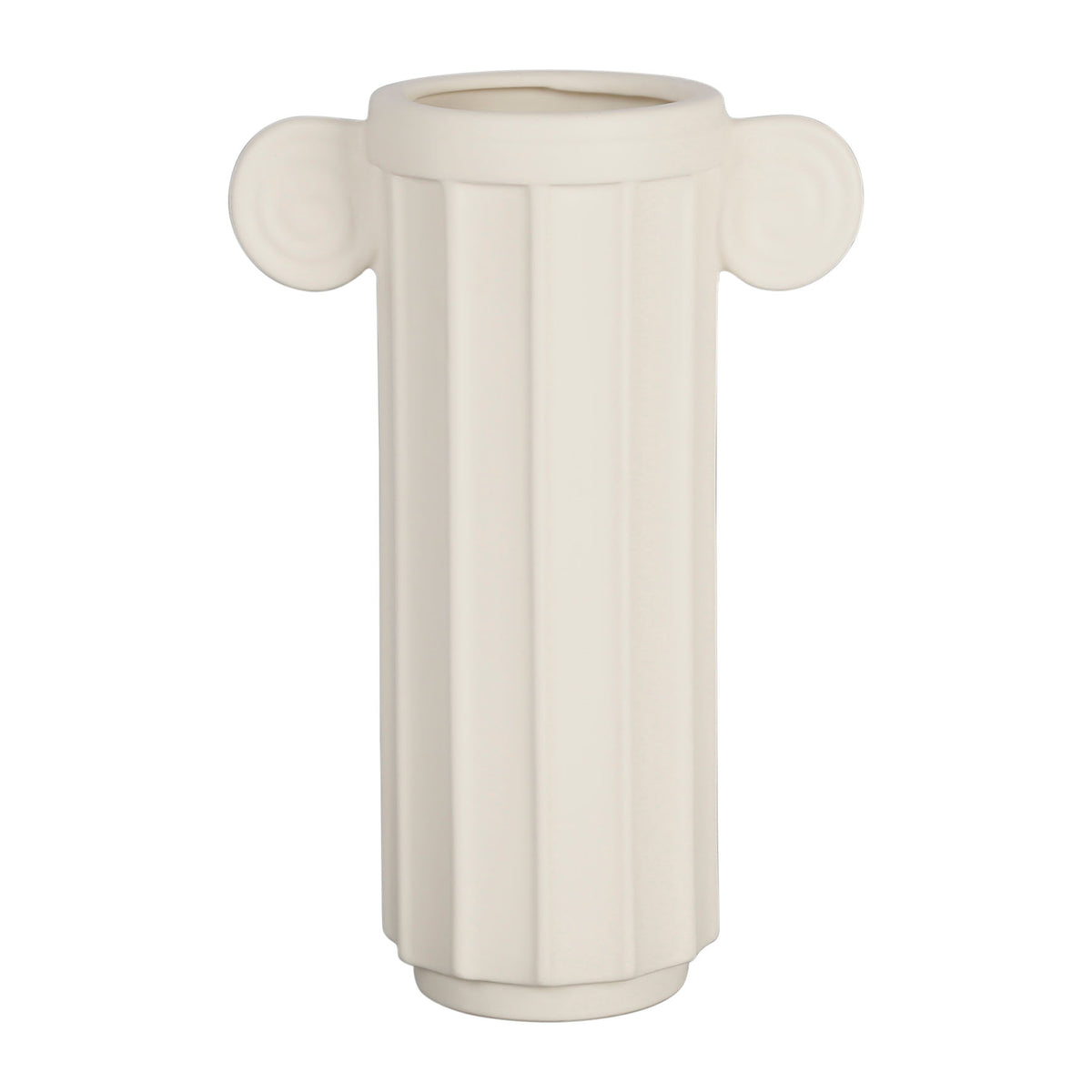 Vase Greeka White 23X13Xh35Cm Stoneware — The Hampton Home Shop