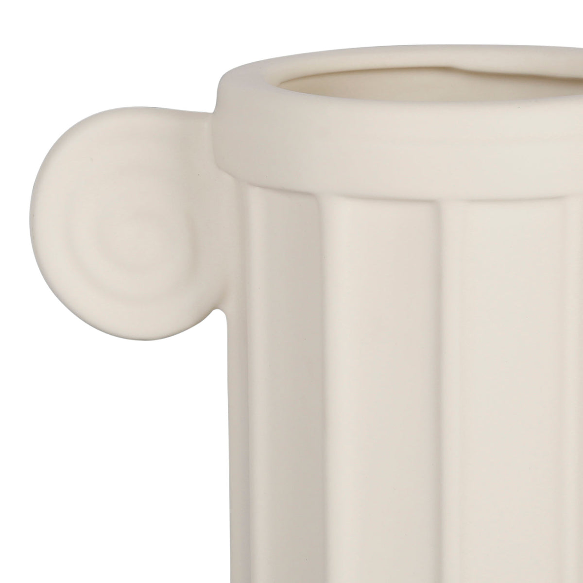 Vase Greeka White 23X13Xh35Cm Stoneware — The Hampton Home Shop