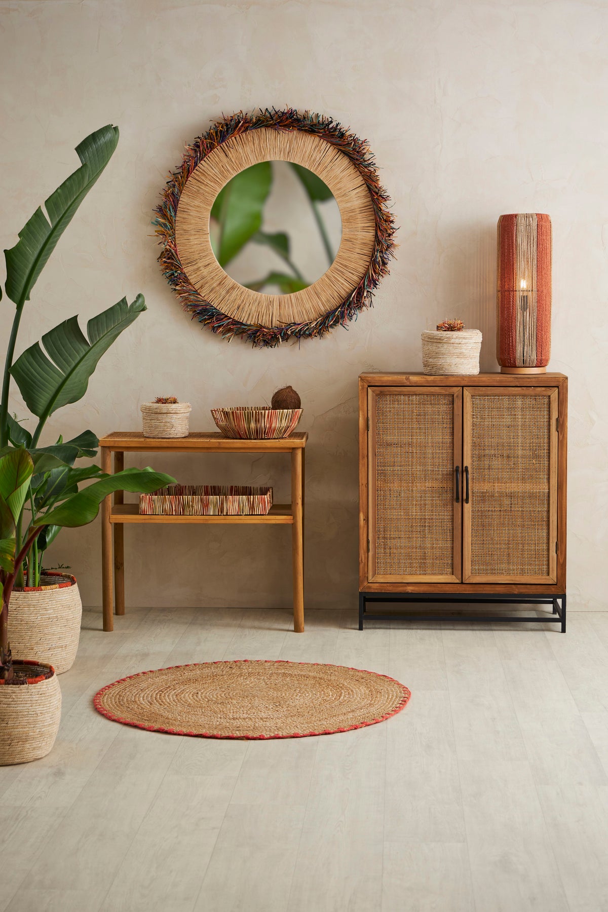 Round Carpet Seguia Nat+Orange D100Cm Jute+Cotton — The Hampton Home Shop