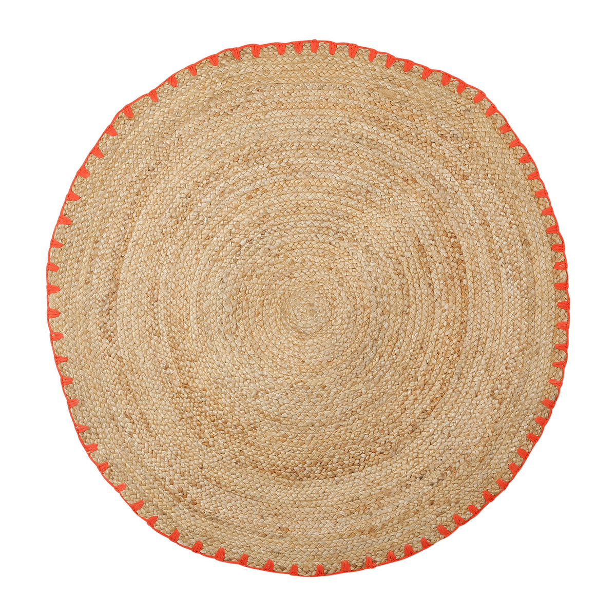 Round Carpet Seguia Nat+Orange D100Cm Jute+Cotton — The Hampton Home Shop