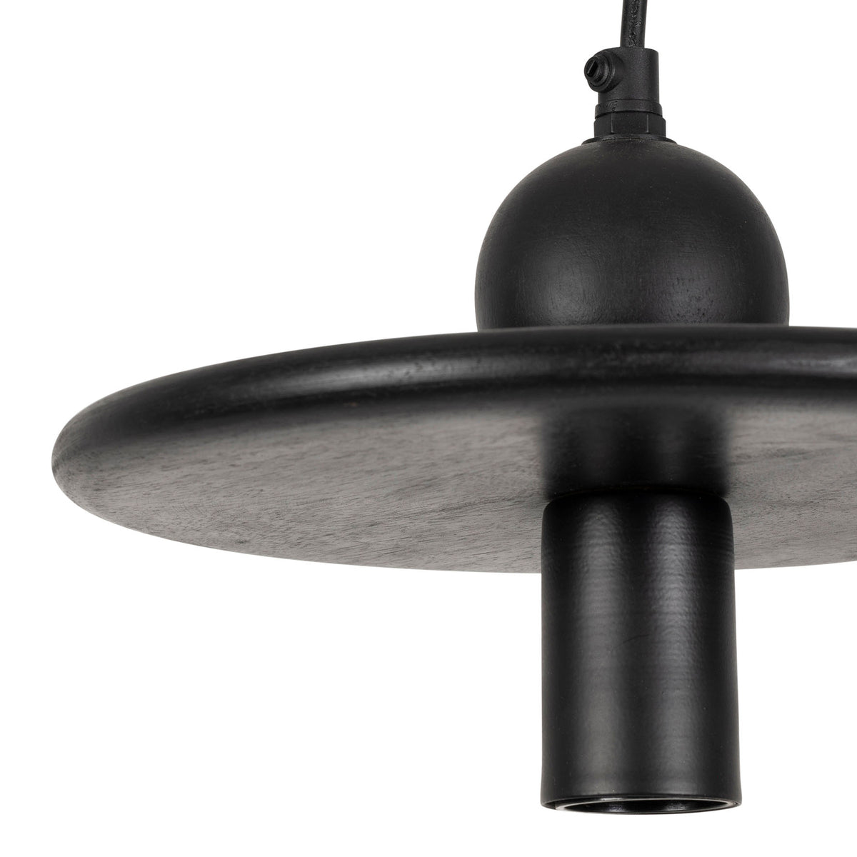 Ceiling Lamp Atelier Black D25X14Cm-E27 Mango Wood — The Hampton Home Shop