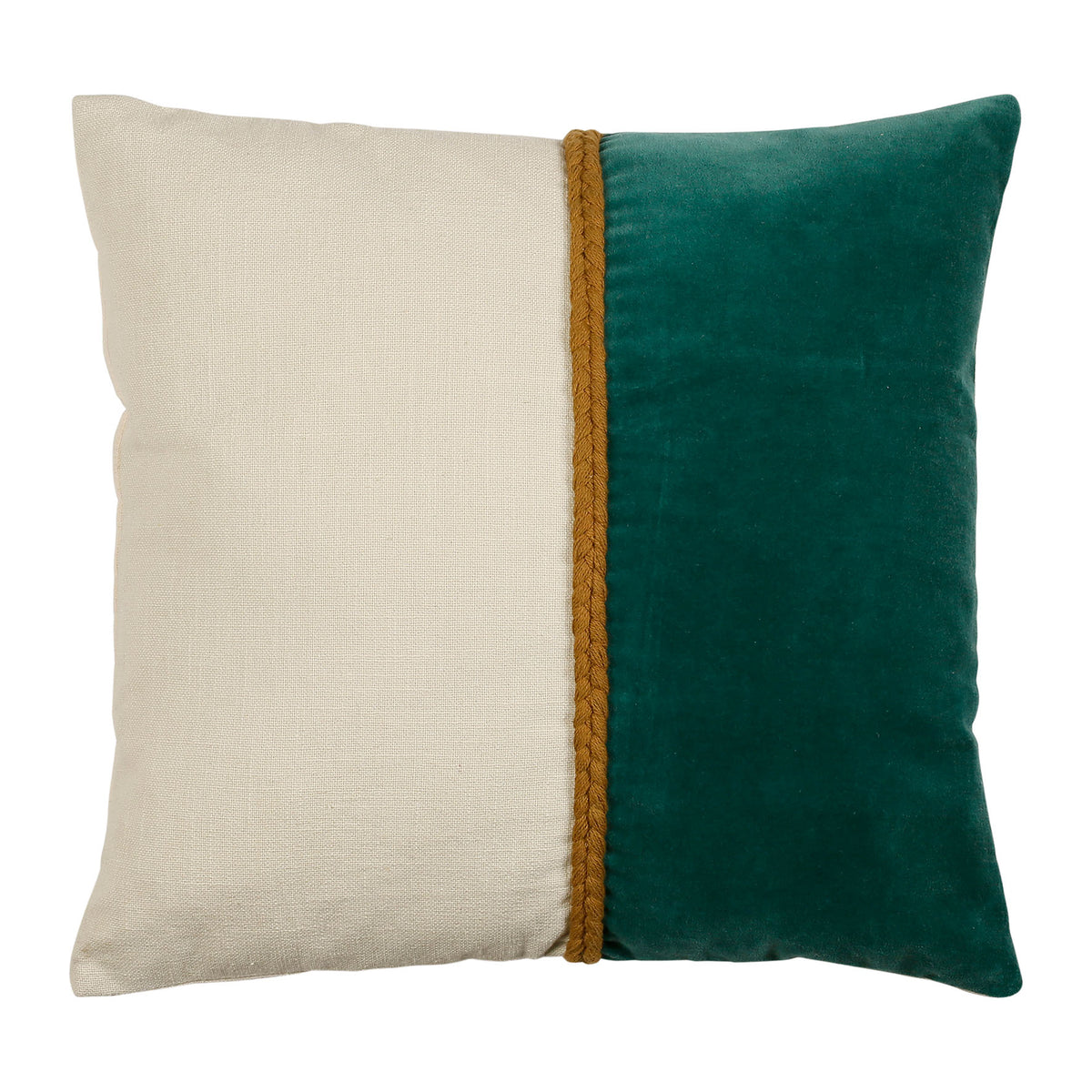 Cushion Cover Neo Emerald+Off-White 45X45Cm Velvet — The Hampton Home Shop