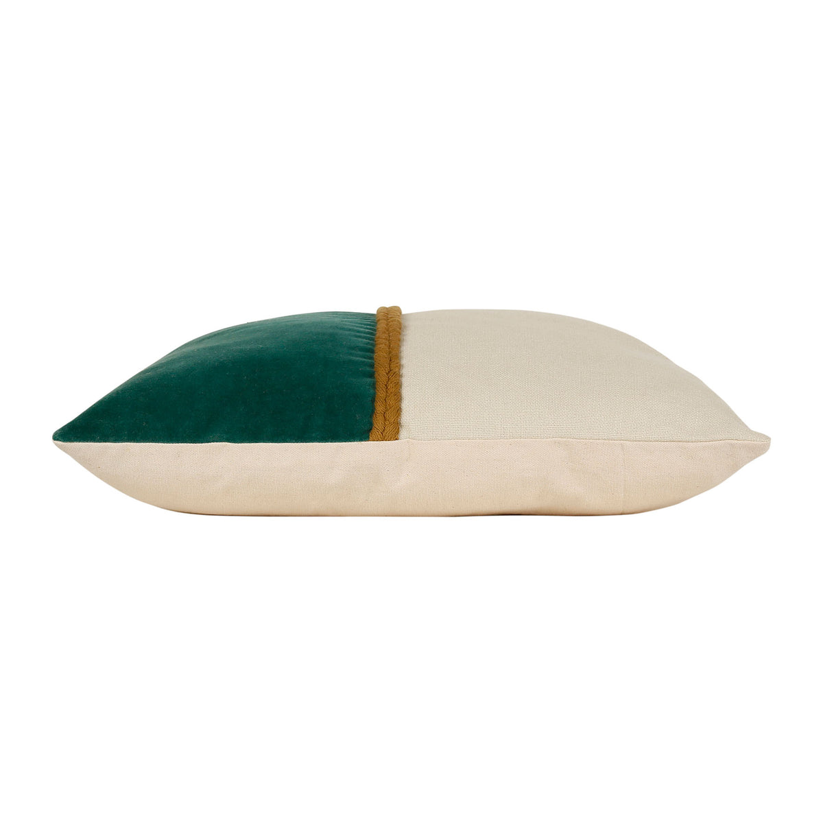 Cushion Cover Neo Emerald+Off-White 45X45Cm Velvet — The Hampton Home Shop