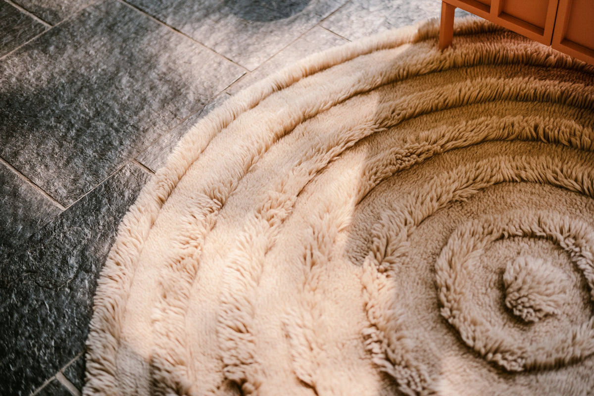 Round Woolen Rug Cream 150 D — The Hampton Home Shop
