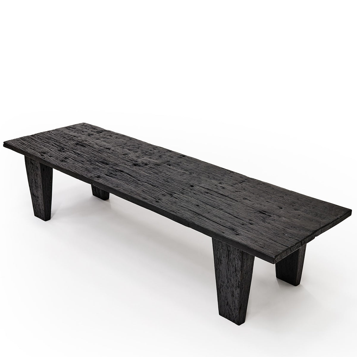 Table "Zanzibar" - Dimension : 165x51x38cm- Matter : bois massif recyclé- Finition : noir — The Hampton Home Shop