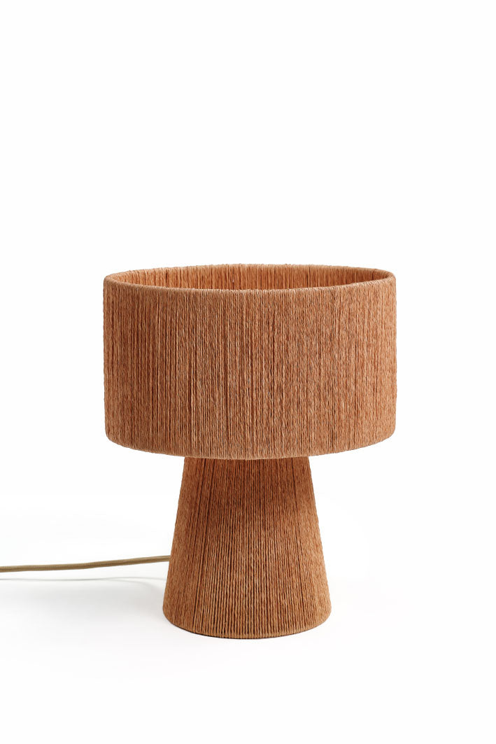 Lamp "Boma" - Dimension : 25x25x30cm- Matter : Rafia- Finition : Ocre — The Hampton Home Shop