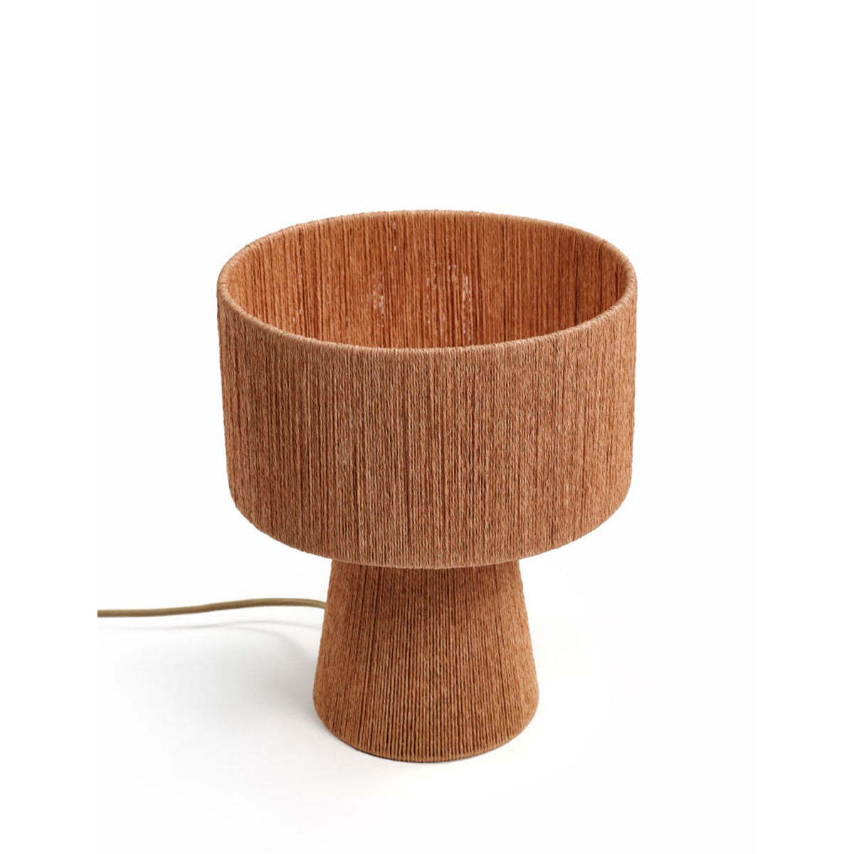 Lamp "Boma" - Dimension : 25x25x30cm- Matter : Rafia- Finition : Ocre — The Hampton Home Shop