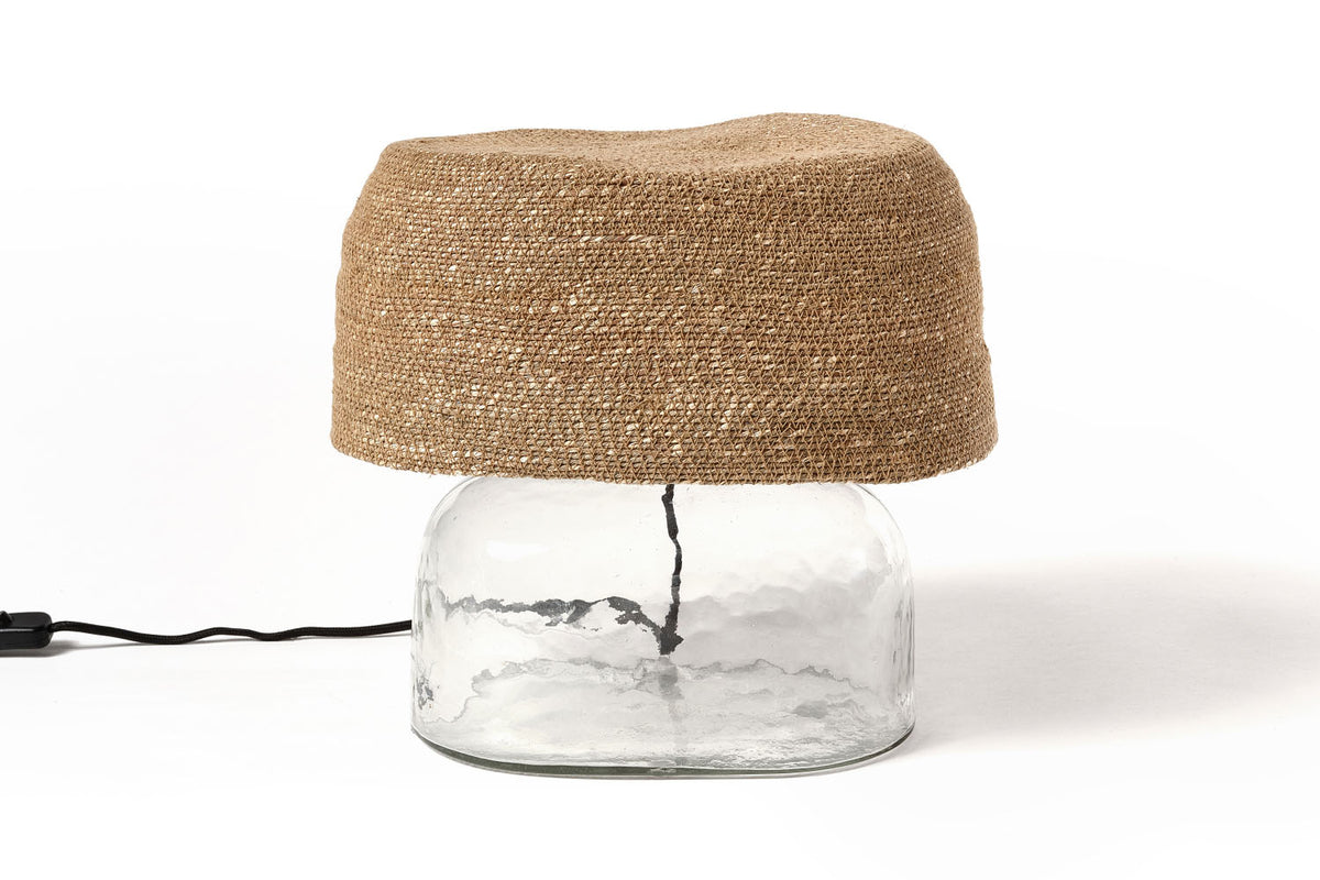 Lamp "Biblos" verre - Dimension : 35x27x34cm- Matter : Fibre et Verre- Finition : naturelle — The Hampton Home Shop