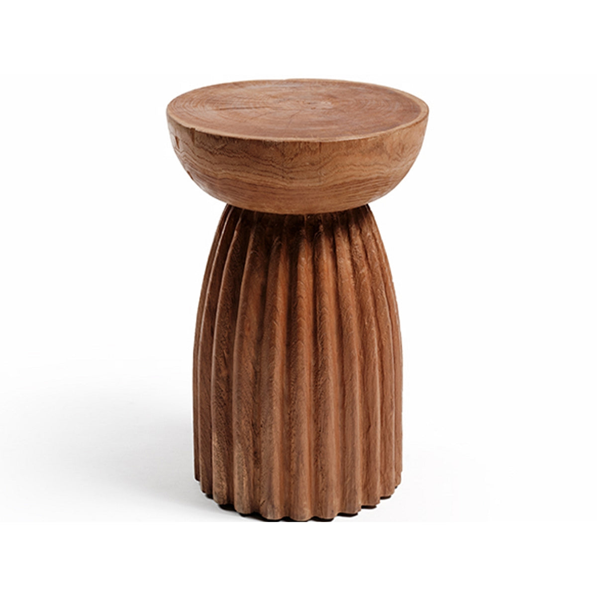 Sidetable "Syrha" - Dimension : D30x45cm- Matter : racine de teck- Finition : naturel — The Hampton Home Shop