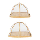 Tray W/Bell Cover X2 Ancile Nat 37H21+32H20 Bamboo — The Hampton Home Shop