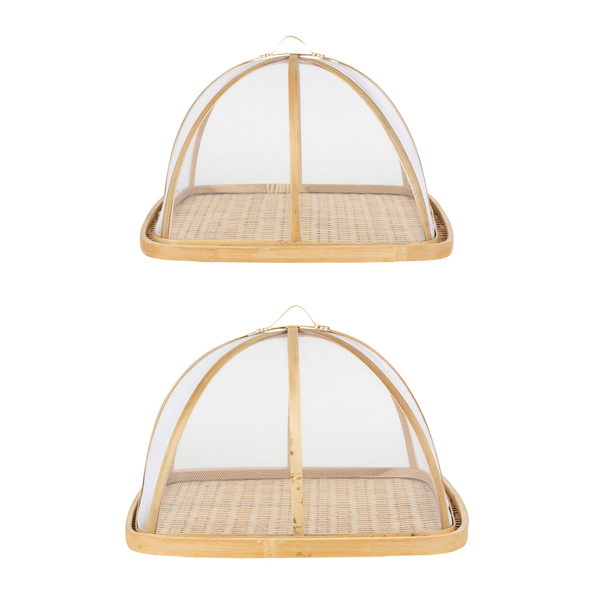 Tray W/Bell Cover X2 Ancile Nat 37H21+32H20 Bamboo — The Hampton Home Shop