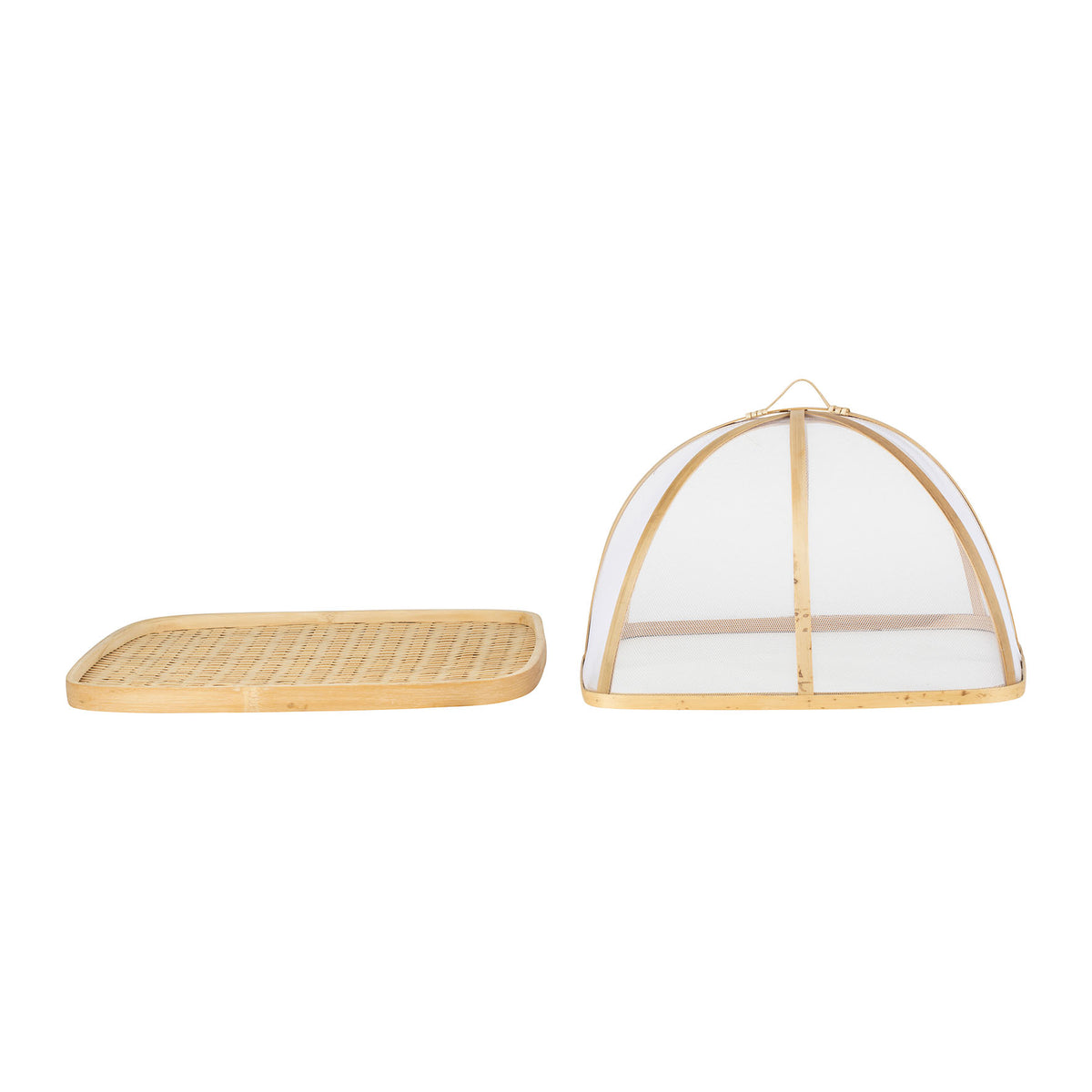 Tray W/Bell Cover X2 Ancile Nat 37H21+32H20 Bamboo — The Hampton Home Shop