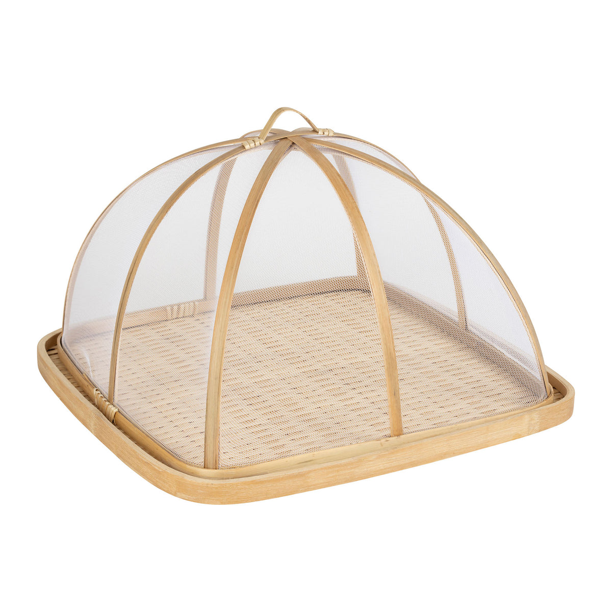 Tray W/Bell Cover X2 Ancile Nat 37H21+32H20 Bamboo — The Hampton Home Shop