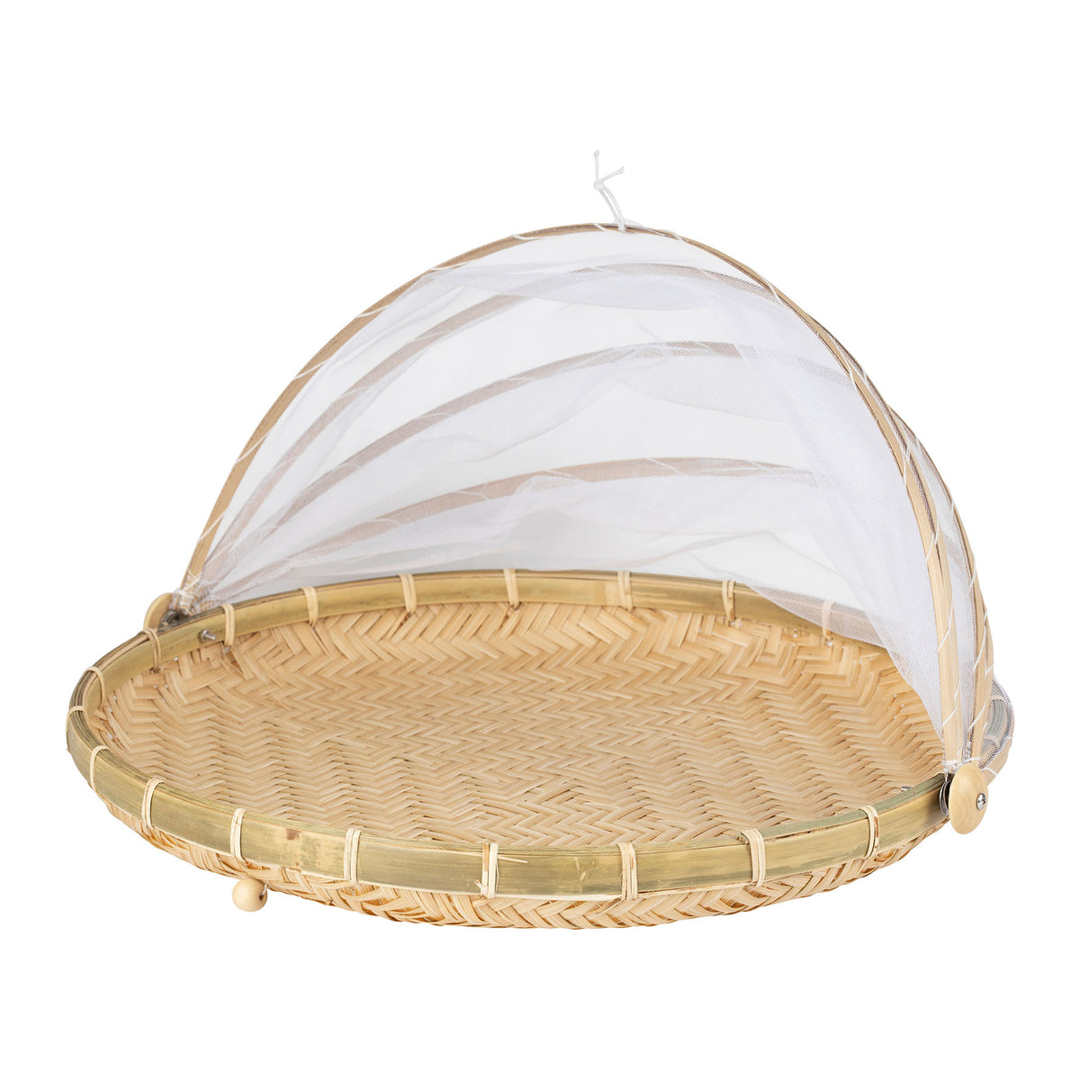 Tray W/Bell Cover Ancile Natural D45Xh28Cm Bamboo — The Hampton Home Shop