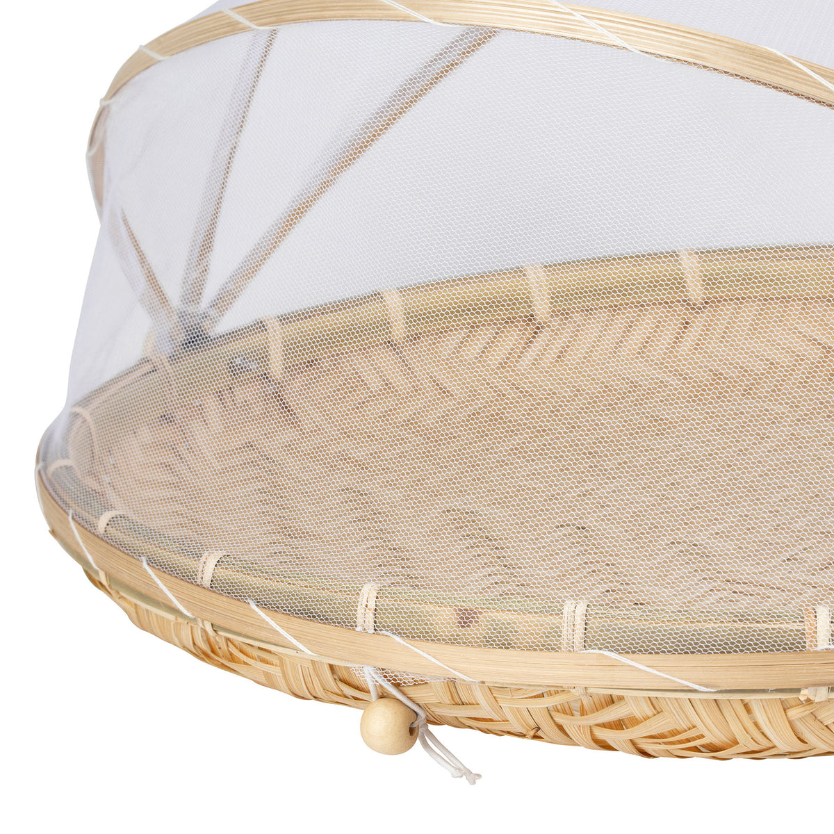 Tray W/Bell Cover Ancile Natural D45Xh28Cm Bamboo — The Hampton Home Shop