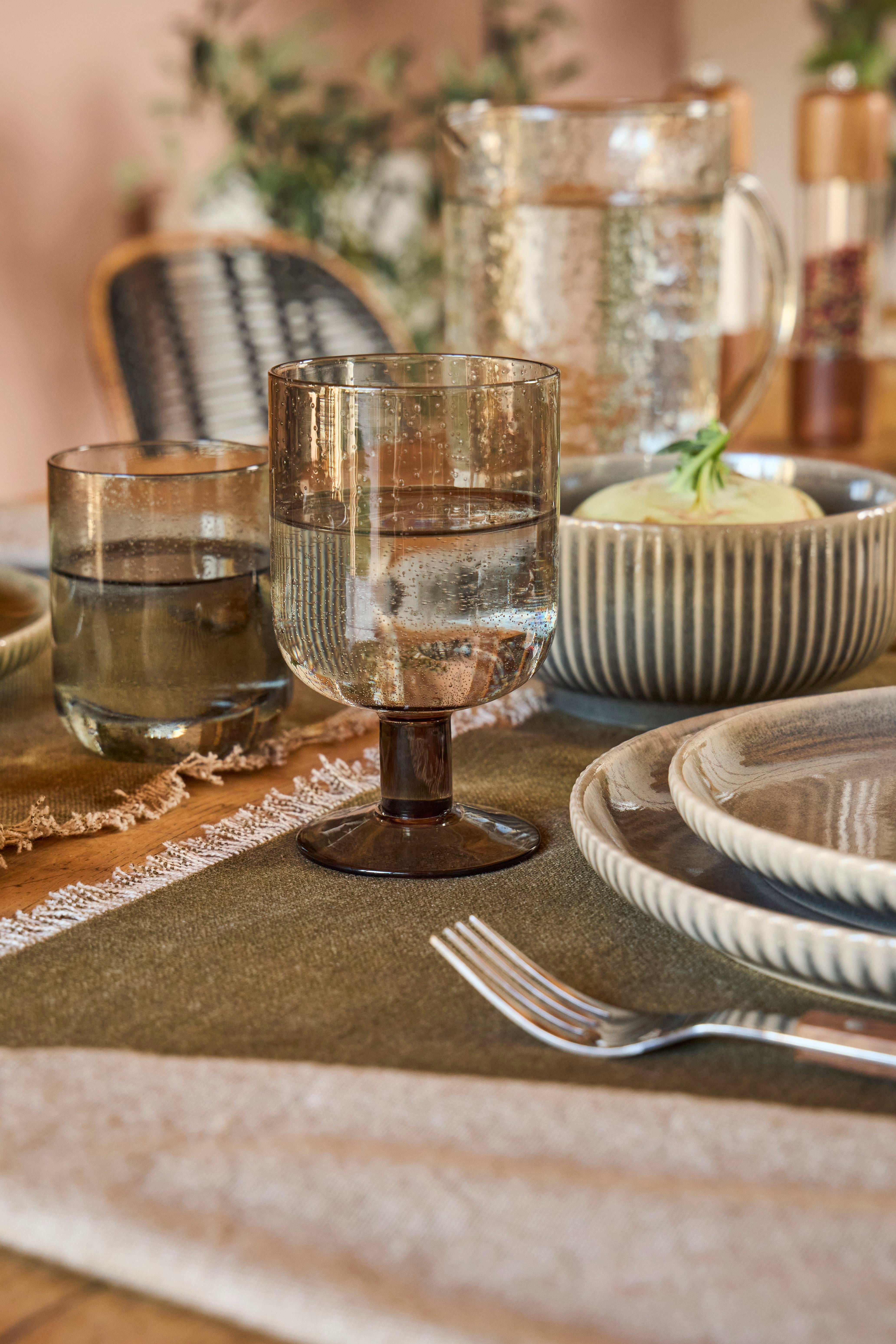 Stemmed Glass Pernille Smoked 40Cl Bubble Glass — The Hampton Home Shop