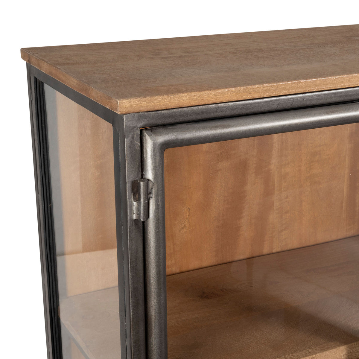 Cabinet 2 Doors Tucson Nt+Grey 81X40H180 Mango Wd — The Hampton Home Shop