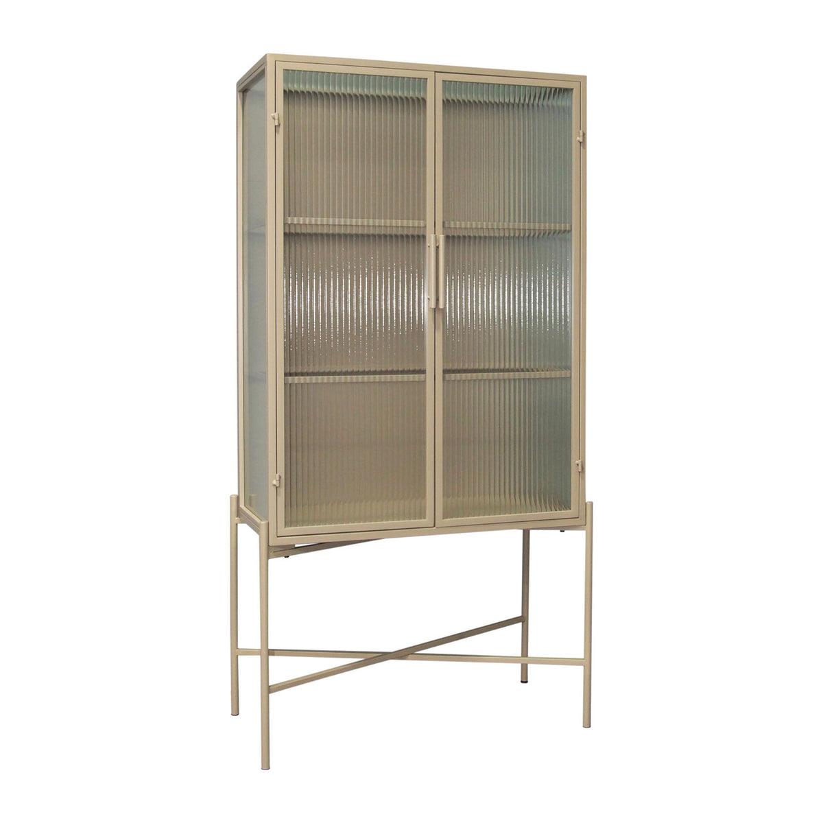 Cabinet 3L Lery Ivor 70X35H140 Iron+Tempered Glass — The Hampton Home Shop