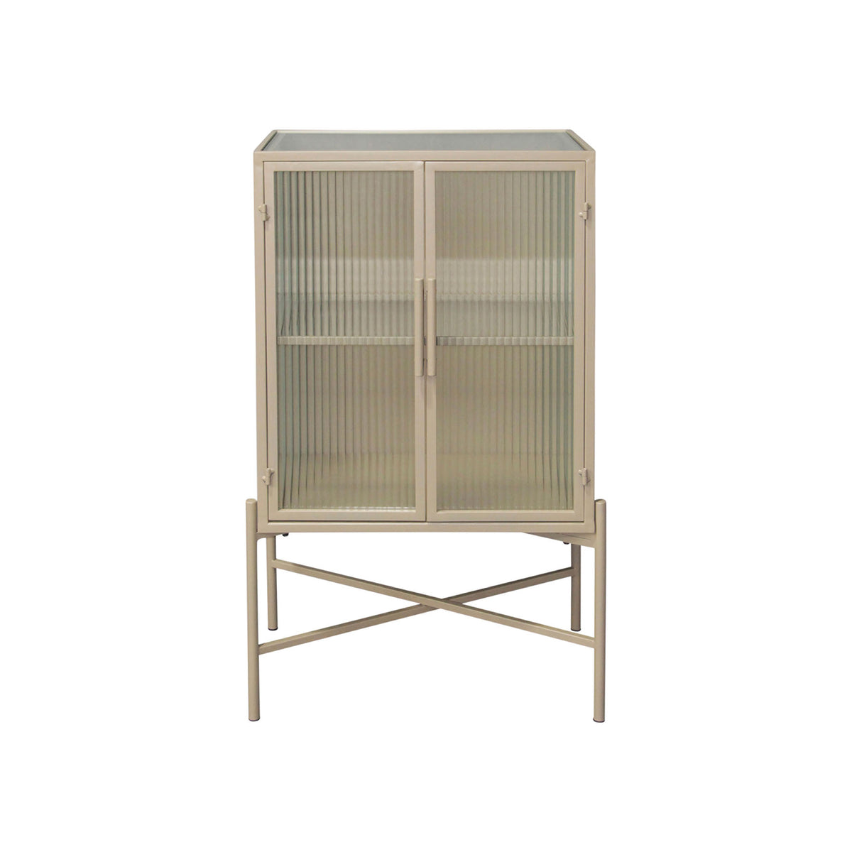 Cabinet 2L Lery Ivor 50X32Xh90 Iron+Tempered Glass — The Hampton Home Shop