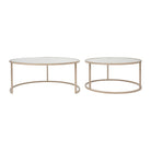 Nest Of 2 Tables Lery Ivo D90H37+D70H34 Iron+Glass — The Hampton Home Shop