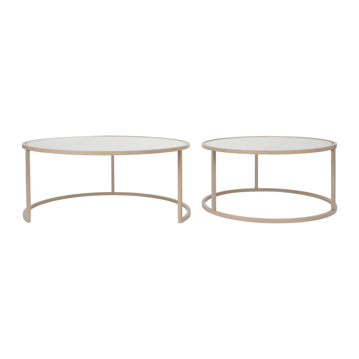 Nest Of 2 Tables Lery Ivo D90H37+D70H34 Iron+Glass — The Hampton Home Shop