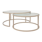 Nest Of 2 Tables Lery Ivo D90H37+D70H34 Iron+Glass — The Hampton Home Shop