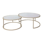 Nest Of 2 Tables Lery Ivo D90H37+D70H34 Iron+Glass — The Hampton Home Shop