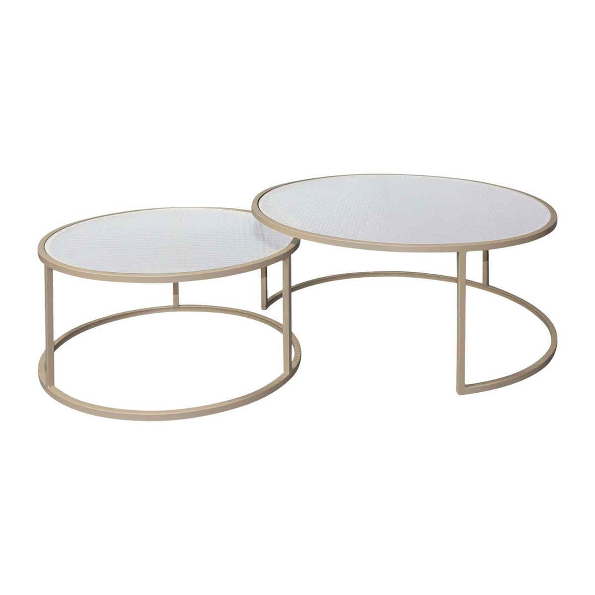 Nest Of 2 Tables Lery Ivo D90H37+D70H34 Iron+Glass — The Hampton Home Shop