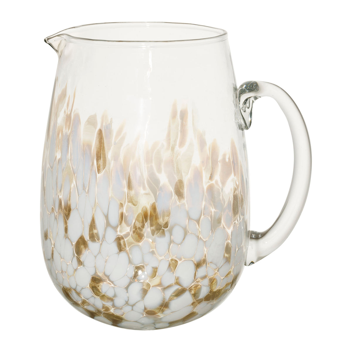 Jug Preline White+Gold 2.3L-18X14Xh20Cm Glass — The Hampton Home Shop