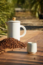 Plunger Coff Pot Nordika Speckled Wht 1L Stoneware — The Hampton Home Shop