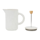 Plunger Coff Pot Nordika Speckled Wht 1L Stoneware — The Hampton Home Shop