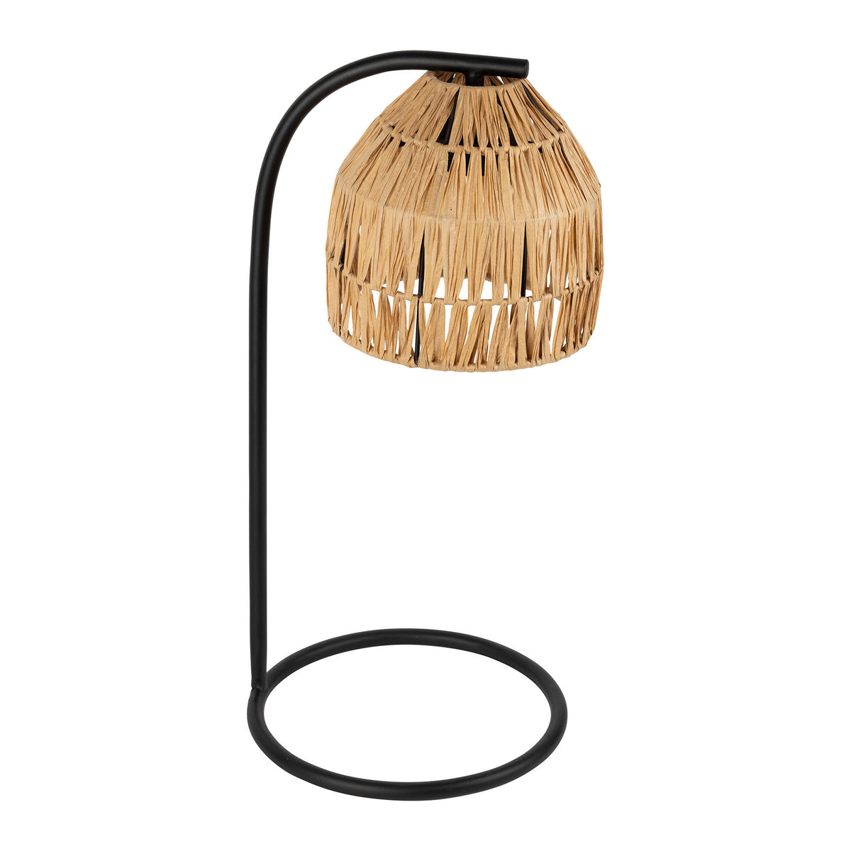 Lamp Tulum Natural+Black D23.5Xh50Cm Iron+Raffia — The Hampton Home Shop